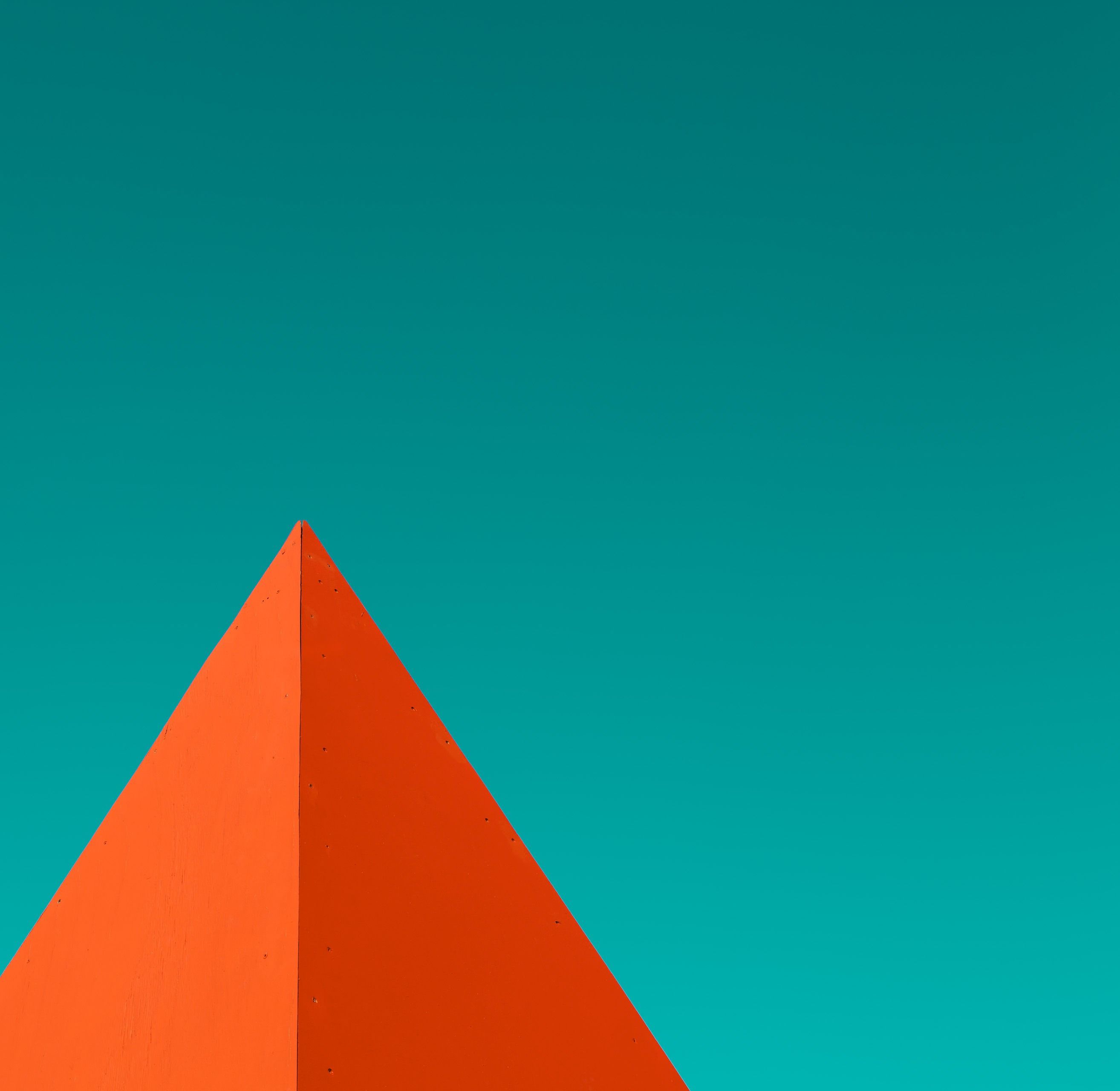 Orange Pyramid Teal Sky - android os wallpaper for StockWalls