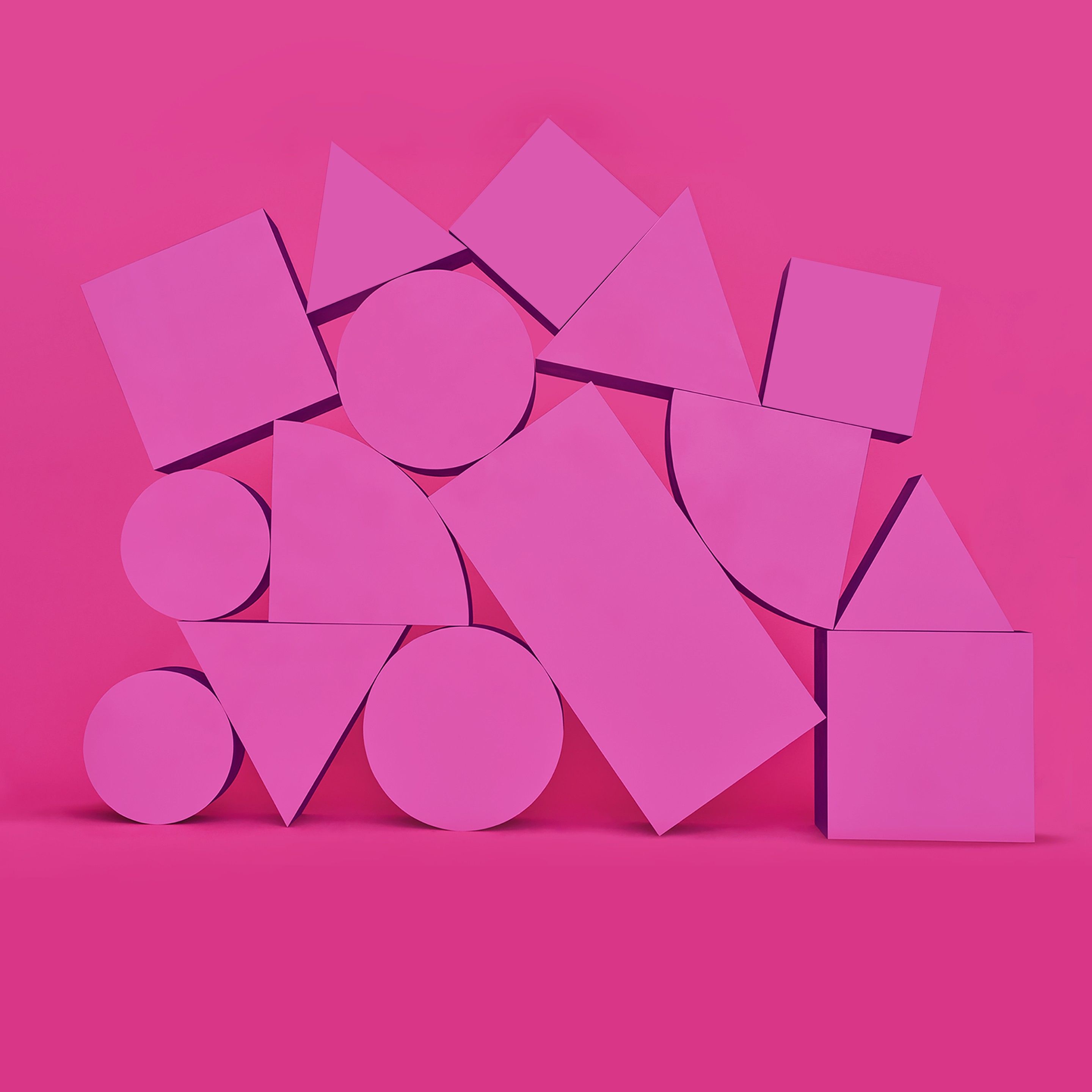 Pink Geometric Shapes Stack - android os wallpaper for StockWalls