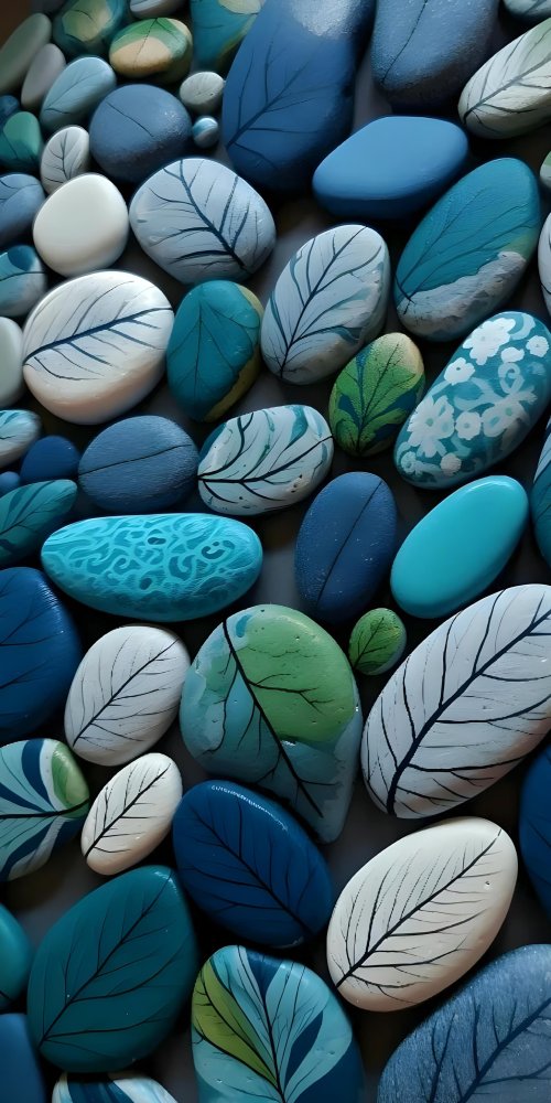 Painted Leaf Pebble Art - art Wallpaper