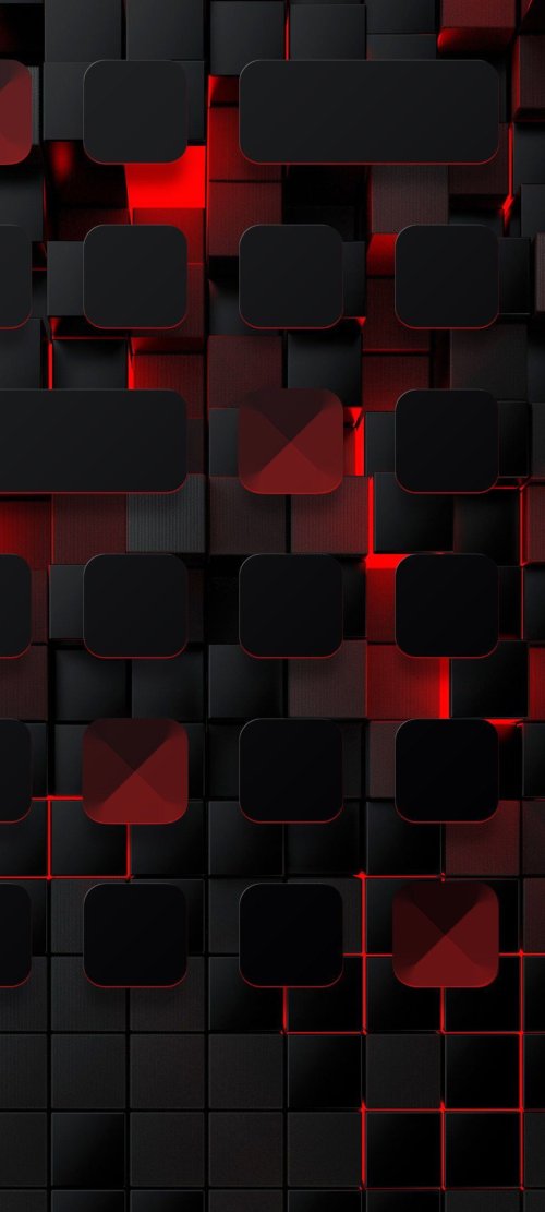 Red Neon Geometric Cubes - Related OpersCraft wallpaper