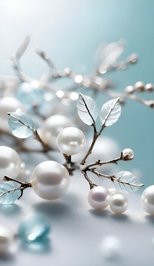 Elegant Pearl Branch Art - floral Wallpaper