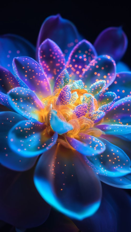 Glowing Neon Floral Art - floral Wallpaper