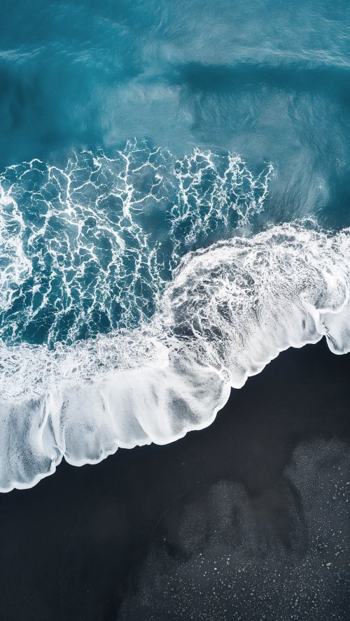 Aerial Black Sand Beach - beach Wallpaper