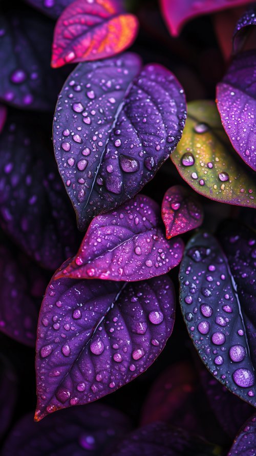 Purple Dewy Leaf Macro - Related StockWalls wallpaper
