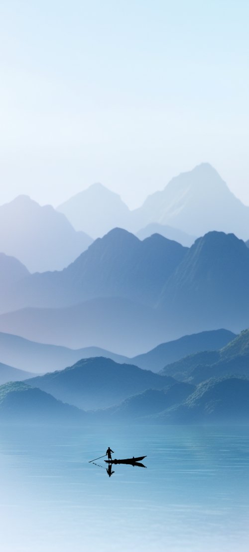 Lone Boat Mountain View - Related OpersCraft wallpaper