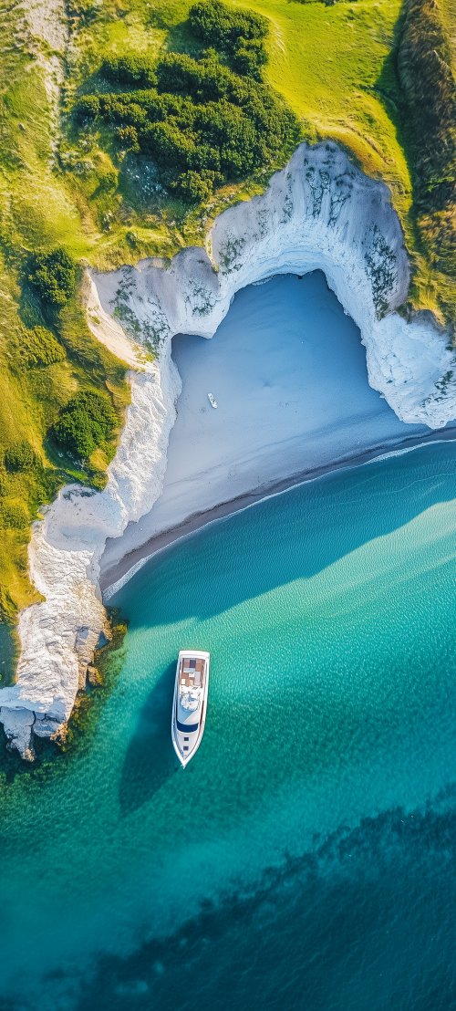 Yacht in Hidden Cove - boat Wallpaper