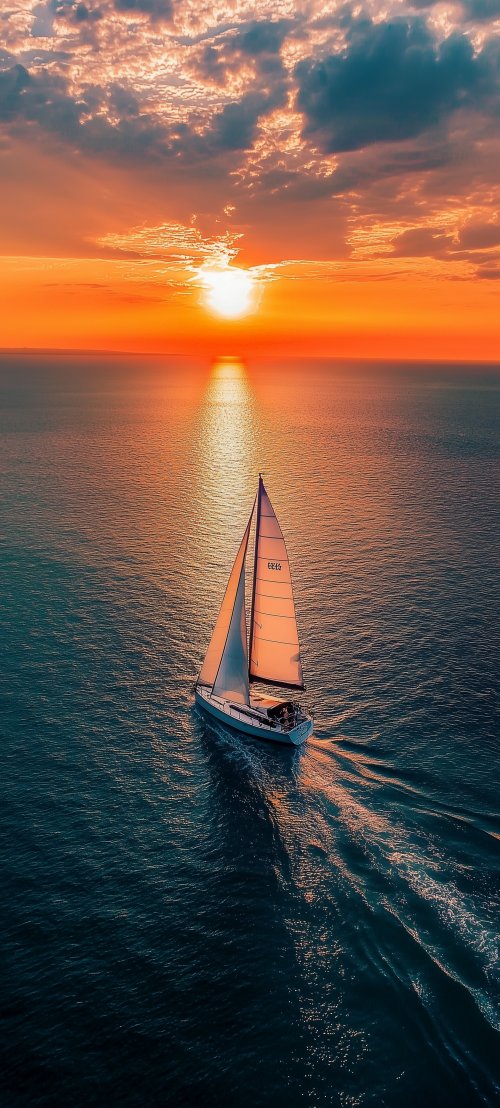 Sailboat at Golden Sunset - boat Wallpaper
