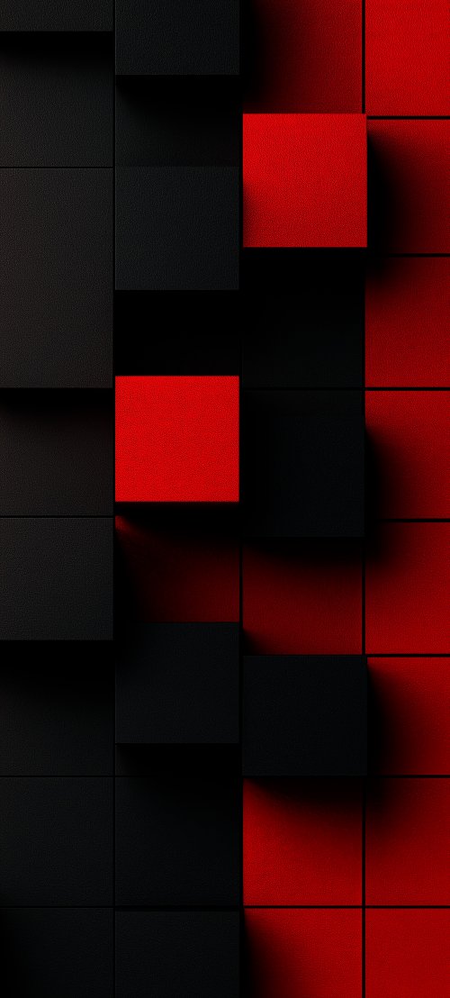 Red and Black Cubes - geometric Wallpaper