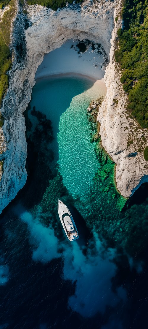 Luxury Yacht Tropical Cove - boat Wallpaper