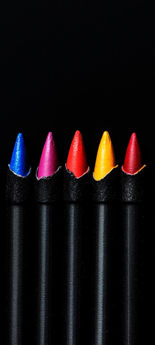 Colorful Vibrant Pencil Tips - minimal Wallpaper