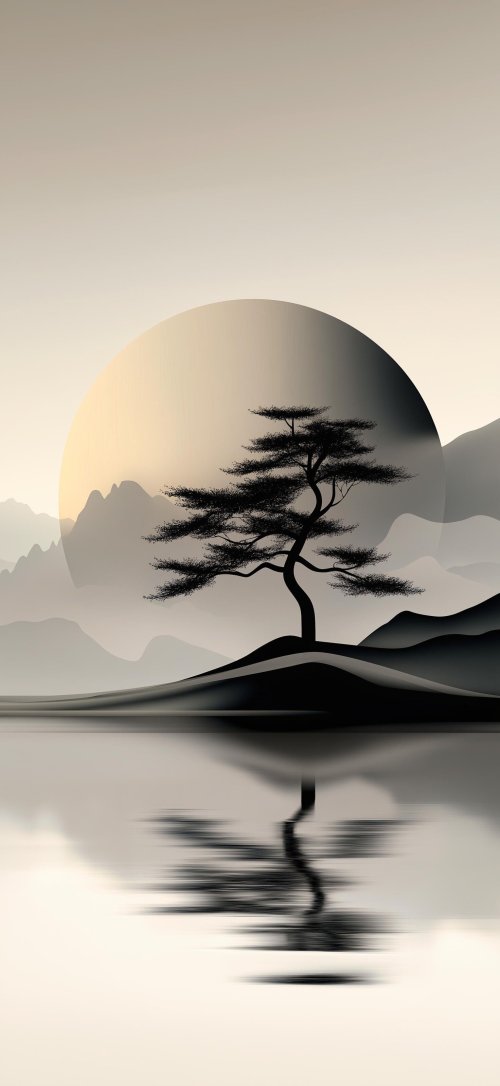 Minimalist Zen Tree Silhouette - Related OpersCraft wallpaper