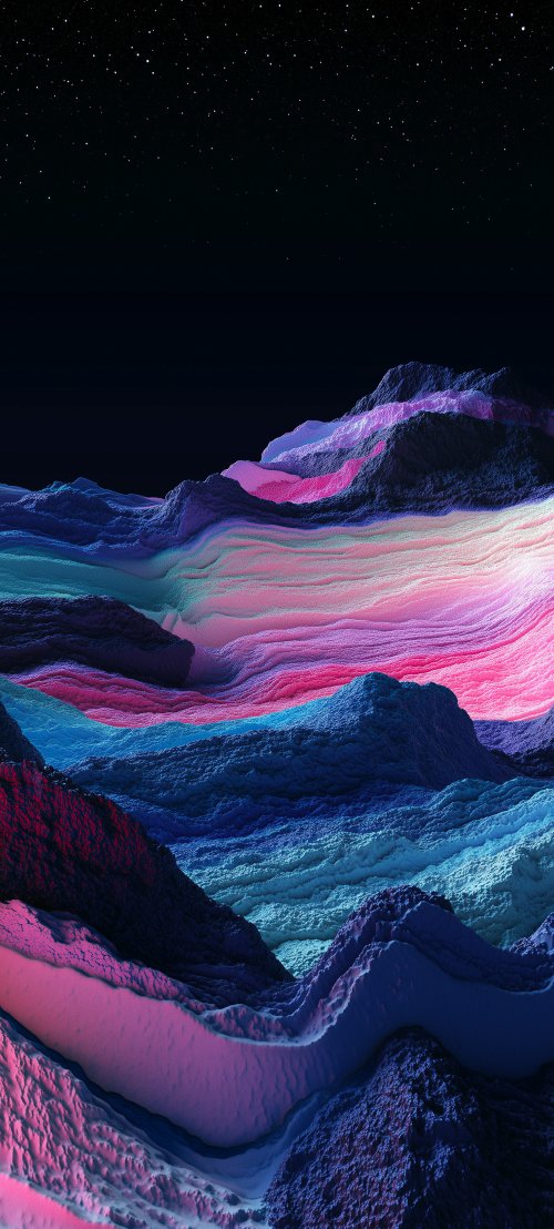 Neon Abstract Mountain Landscape - Related StockWalls wallpaper