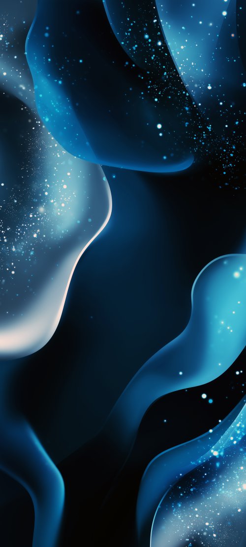 Blue Cosmic Flow Waves - abstract Wallpaper