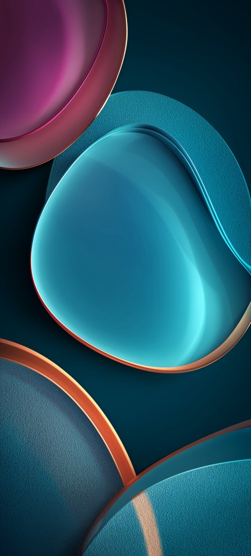 Abstract Teal Fluid Shapes - Related StockWalls wallpaper