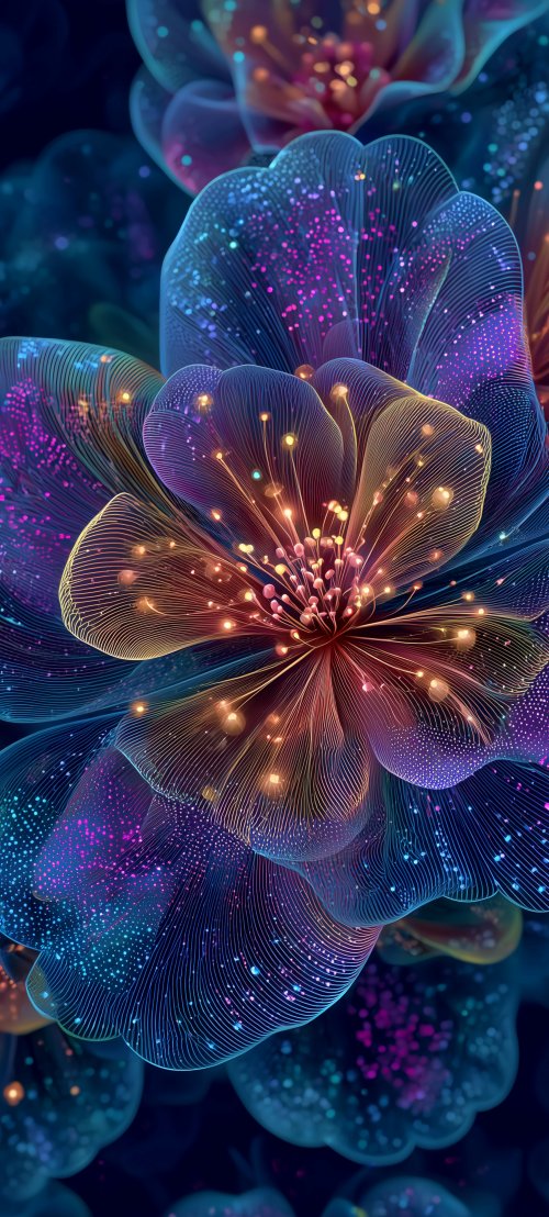 Neon Glowing Abstract Flower - Related OpersCraft wallpaper