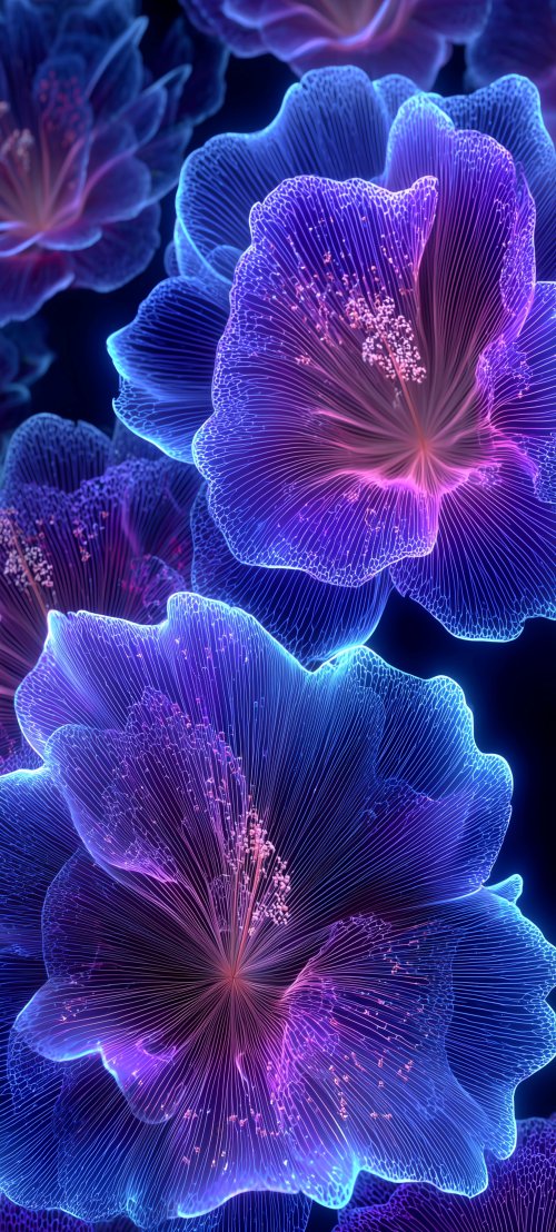 Glowing Neon Floral Art - Related Darkify wallpaper