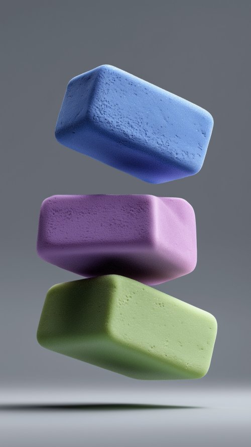 Floating Colorful Soft Blocks - minimal Wallpaper