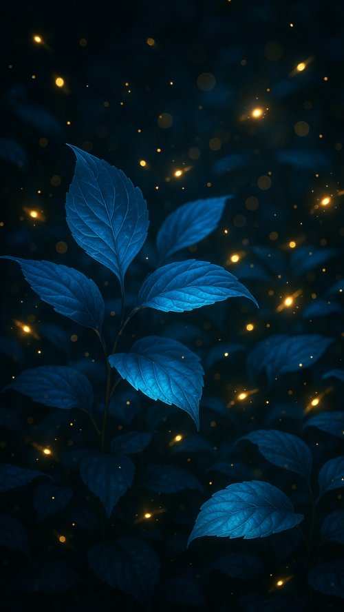 Glowing Blue Forest Leaves - Related OpersCraft wallpaper