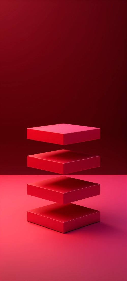 Floating Red Geometric Cubes - Related StockWalls wallpaper