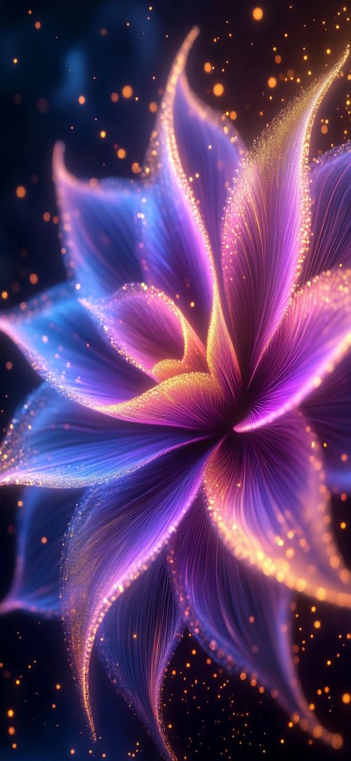 Glowing Neon Lotus Flower
