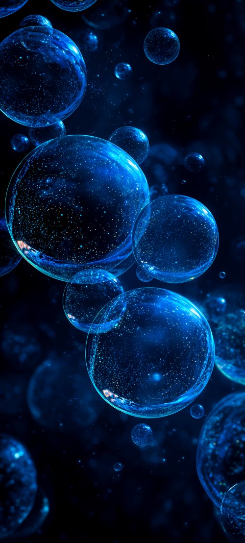 Glowing Blue Cosmic Bubbles - Related StockWalls wallpaper
