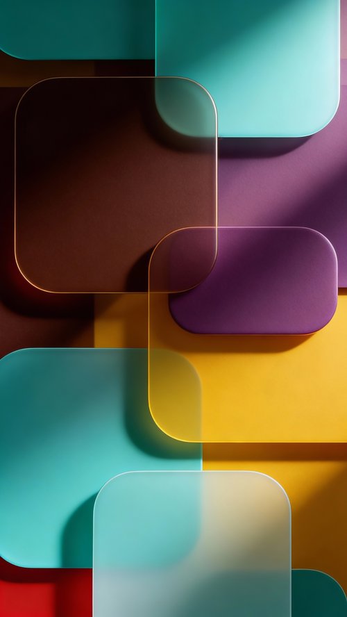 Colorful Frosted Glass Shapes - Related StockWalls wallpaper