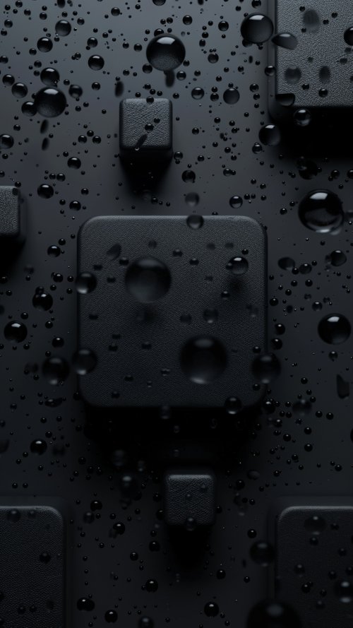 Black Minimalist Water Droplets - minimal Wallpaper
