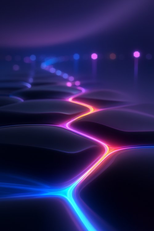 Neon Glowing Abstract Landscape - Related StockWalls wallpaper