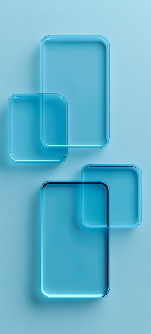 Blue Glass Geometric Layers