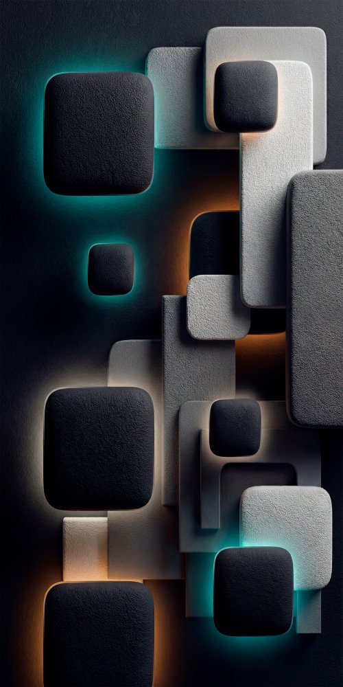 Neon Glow Geometric Shapes - abstract Wallpaper