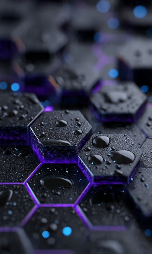 Neon Hexagon Water Drops - Related OpersCraft wallpaper