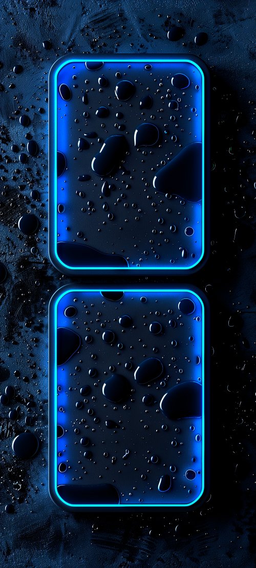 Neon Blue Water Drops - neon Wallpaper