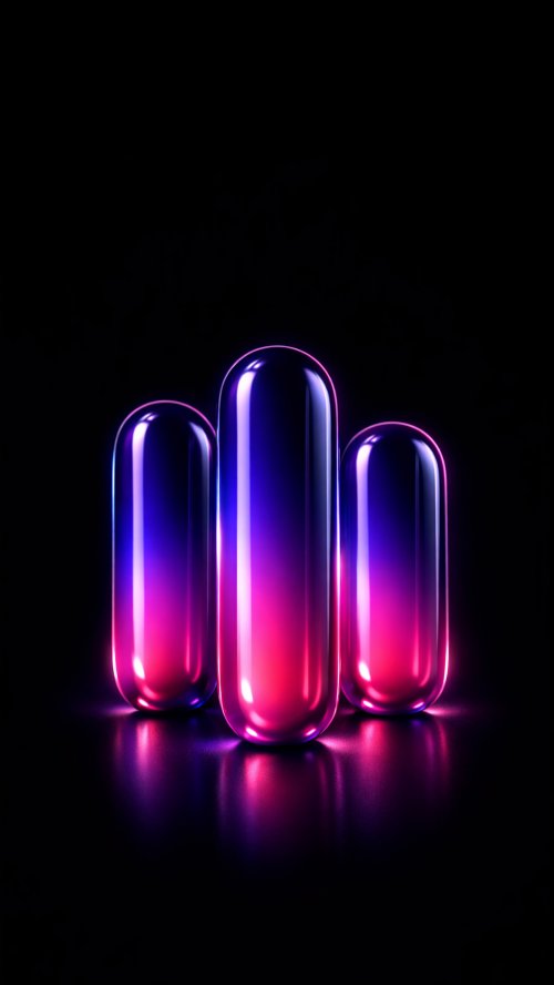 Glowing Neon Capsule Trio - Related StockWalls wallpaper