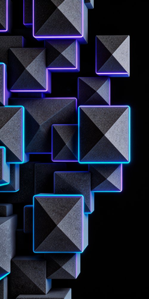 Neon Geometric 3D Cubes - Related OpersCraft wallpaper