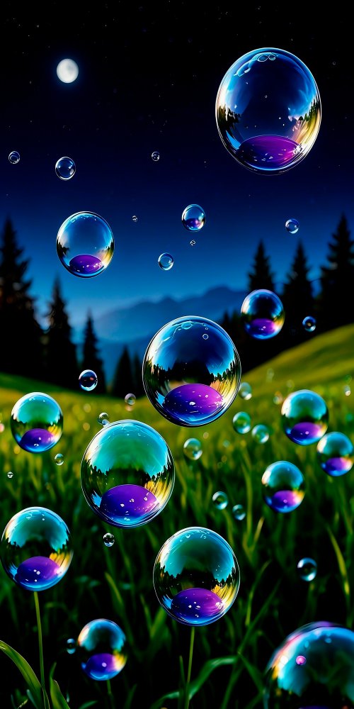 Magical Floating Bubbles Night - Related OpersCraft wallpaper
