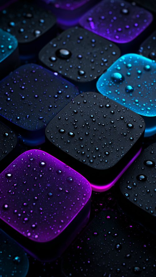 Neon Raindrops Abstract Blocks - Related OpersCraft wallpaper