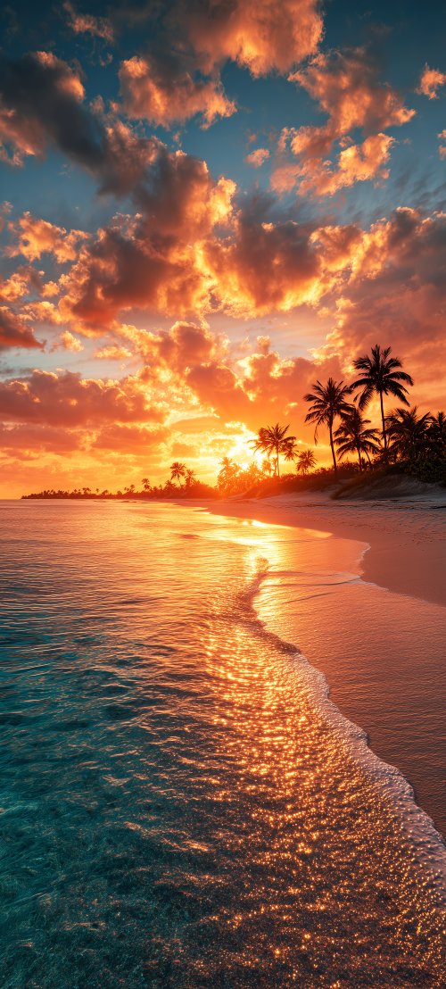 Golden Tropical Beach Sunset - Related OpersCraft wallpaper