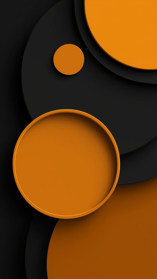 Minimalist Orange Circle Art - Related Darkify wallpaper