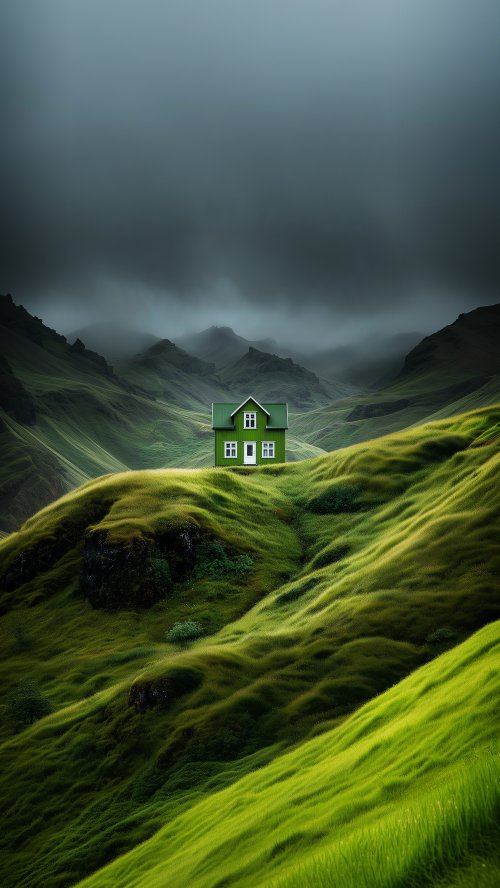 Green Cabin in Mountains - Related StockWalls wallpaper