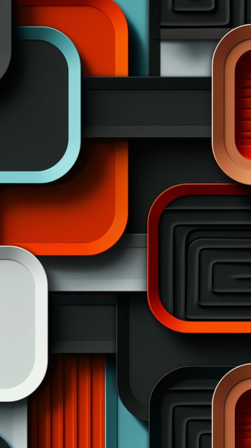 Modern Geometric Layered Shapes - geometric Wallpaper