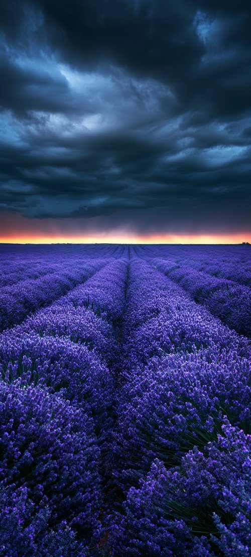 Stormy Lavender Field Sunset - Related OpersCraft wallpaper