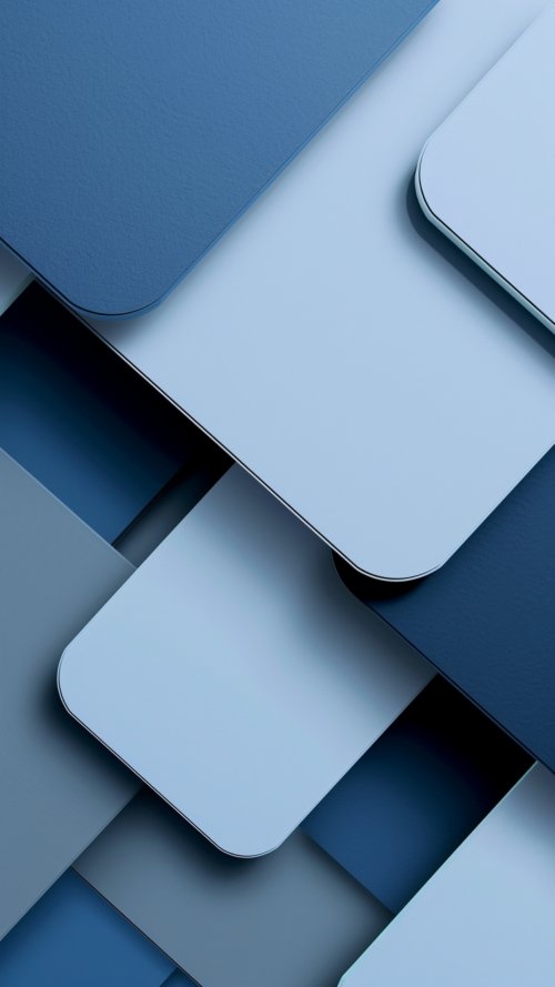 Minimalist Blue Geometric Layers - Related StockWalls wallpaper