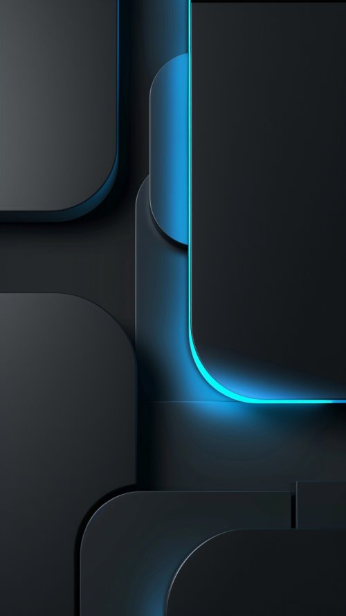 Minimalist Blue Neon Layers - Related Darkify wallpaper