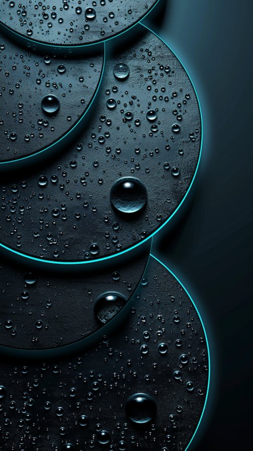 Neon Water Droplet Circles - Related OpersCraft wallpaper