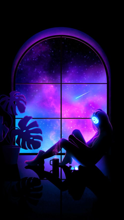 Girl Listening To Space - Related OpersCraft wallpaper