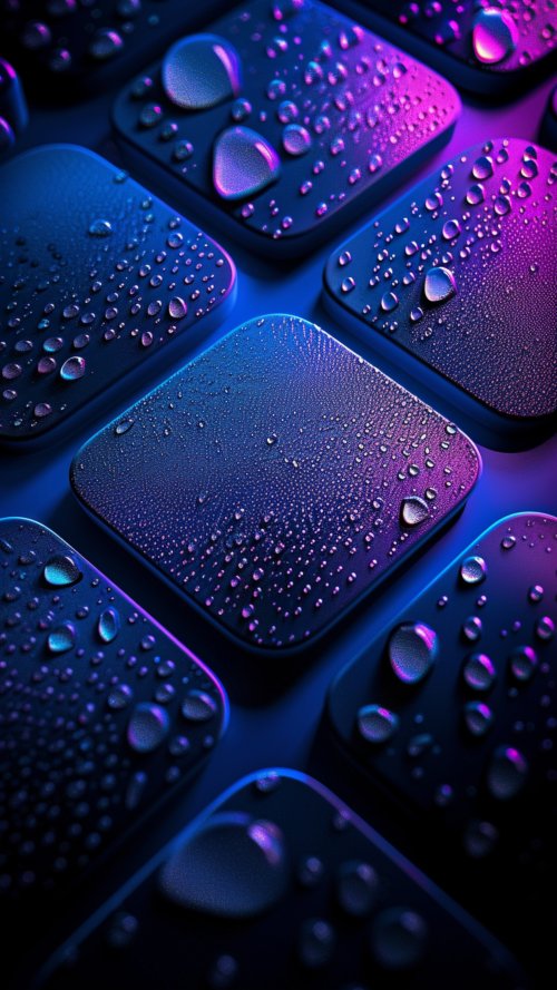 Neon Rain Droplet Tiles - Related OpersCraft wallpaper