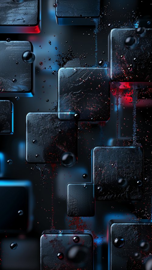 Floating Dark Liquid Cubes - abstract Wallpaper