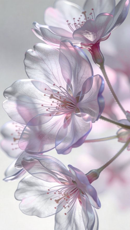 Ethereal Pink Cherry Blossoms - flowers Wallpaper