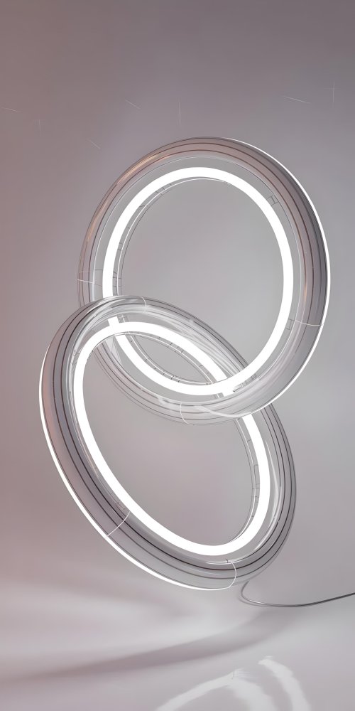 Glowing Interlocking Rings - minimal Wallpaper