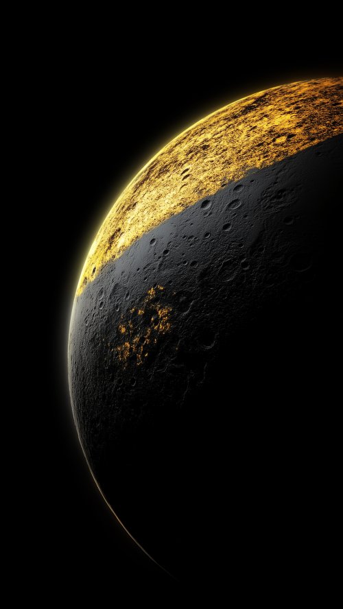 Golden Moon Surface Wallpaper - Related StockWalls wallpaper